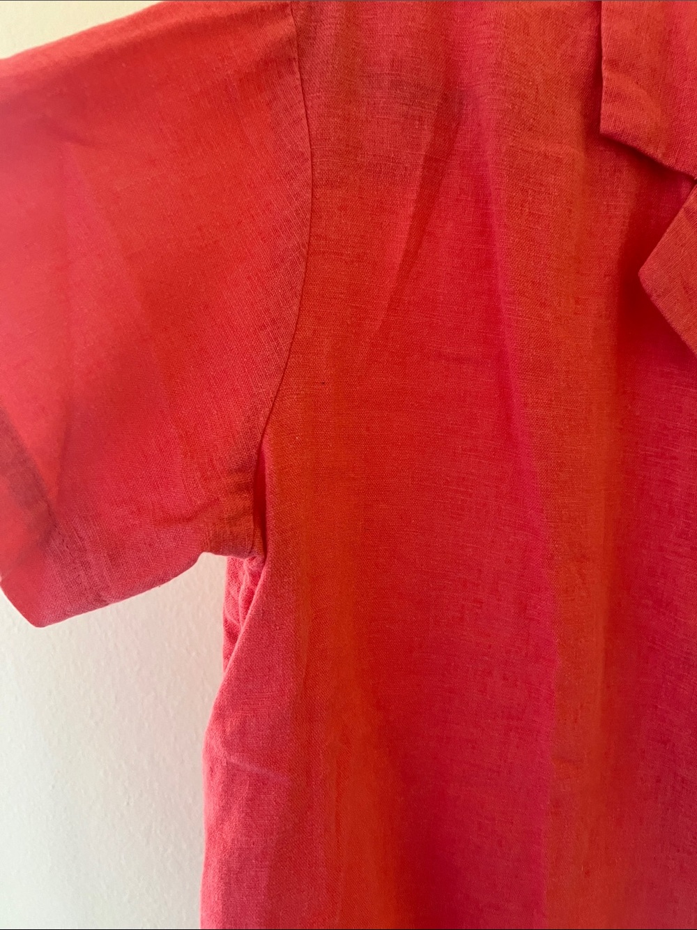 a new day Target Coral Pink Short Sleeve Button Front Linen Camp Summer Shirt M - Picture 5 of 9